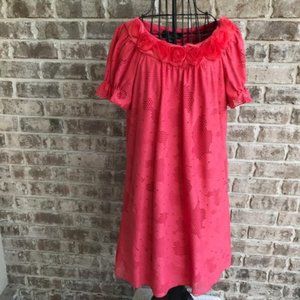 Perceptions New York Short Sleeve Dress Coral NWOT
